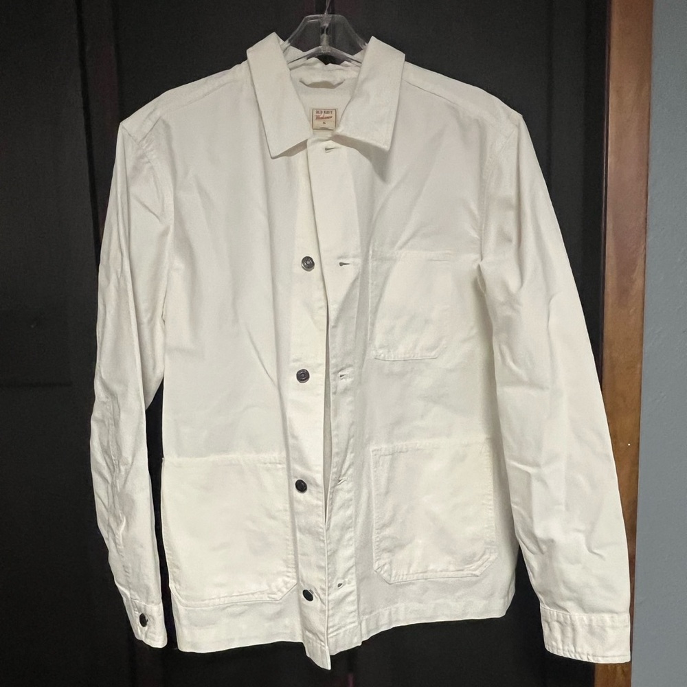 Old Navy White Lightweight Shirt Jacket Casual Style NWT